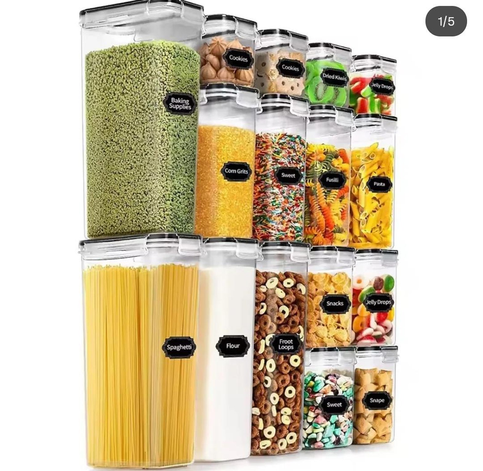 16pcs Food/Pantry Storage Containers image
