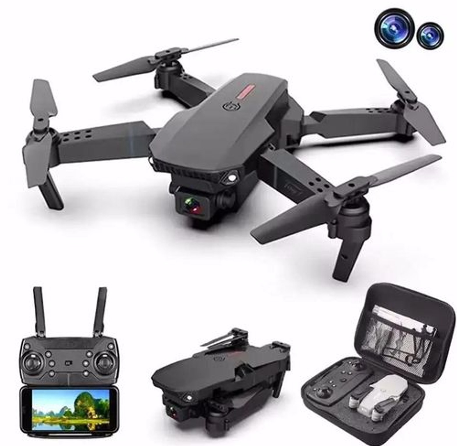 Drone. E88 Pro Foldable 4K D-rone with Auto Return Function image