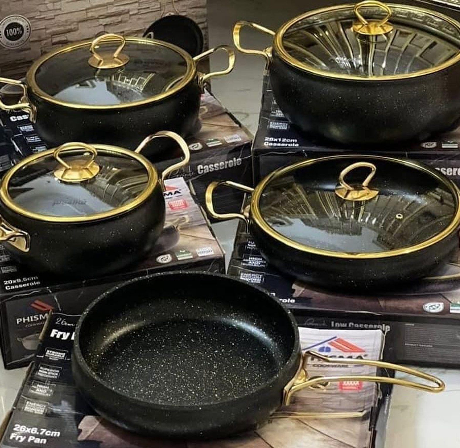 Cookware Set. Granite High quality HEAVY ELEGANT 11pcs Donnor serving/ cooking pots image