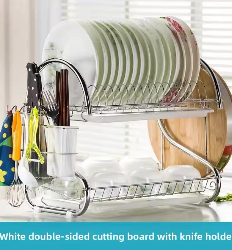 2 Tier Dish Rack and Organizer image