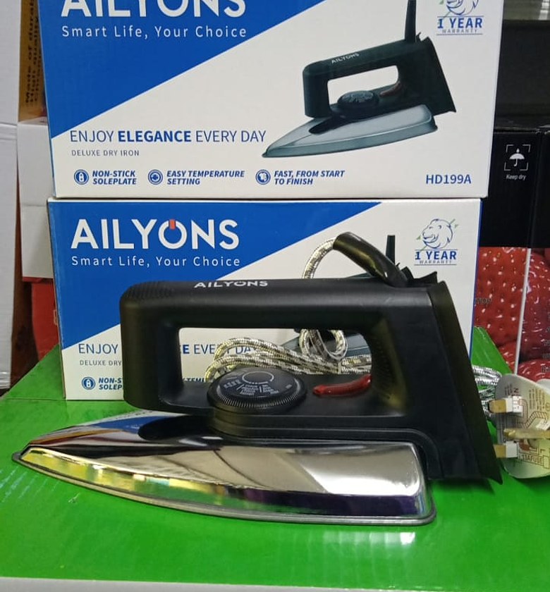 IRON BOX. AILYONS HD-199A Electric Dry Iron Box Silver & Black image
