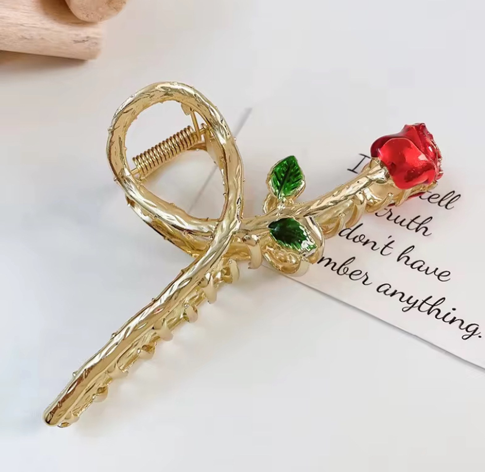 Trendy Fresh Metal Shark Clamp Hair Clip Elegant Oil Drip Flower Hair Accessories for Women Fashionable Hair Grips image