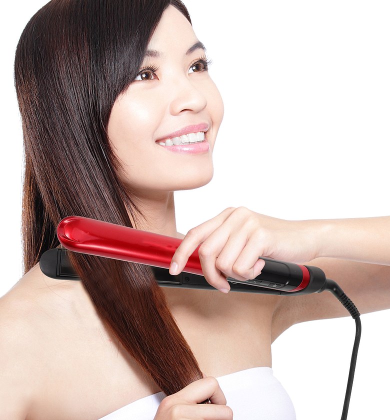 2-in-1 Ceramic Hair Straightener and Curler Flat Iron with LED Display and Adjustable Temperature  image