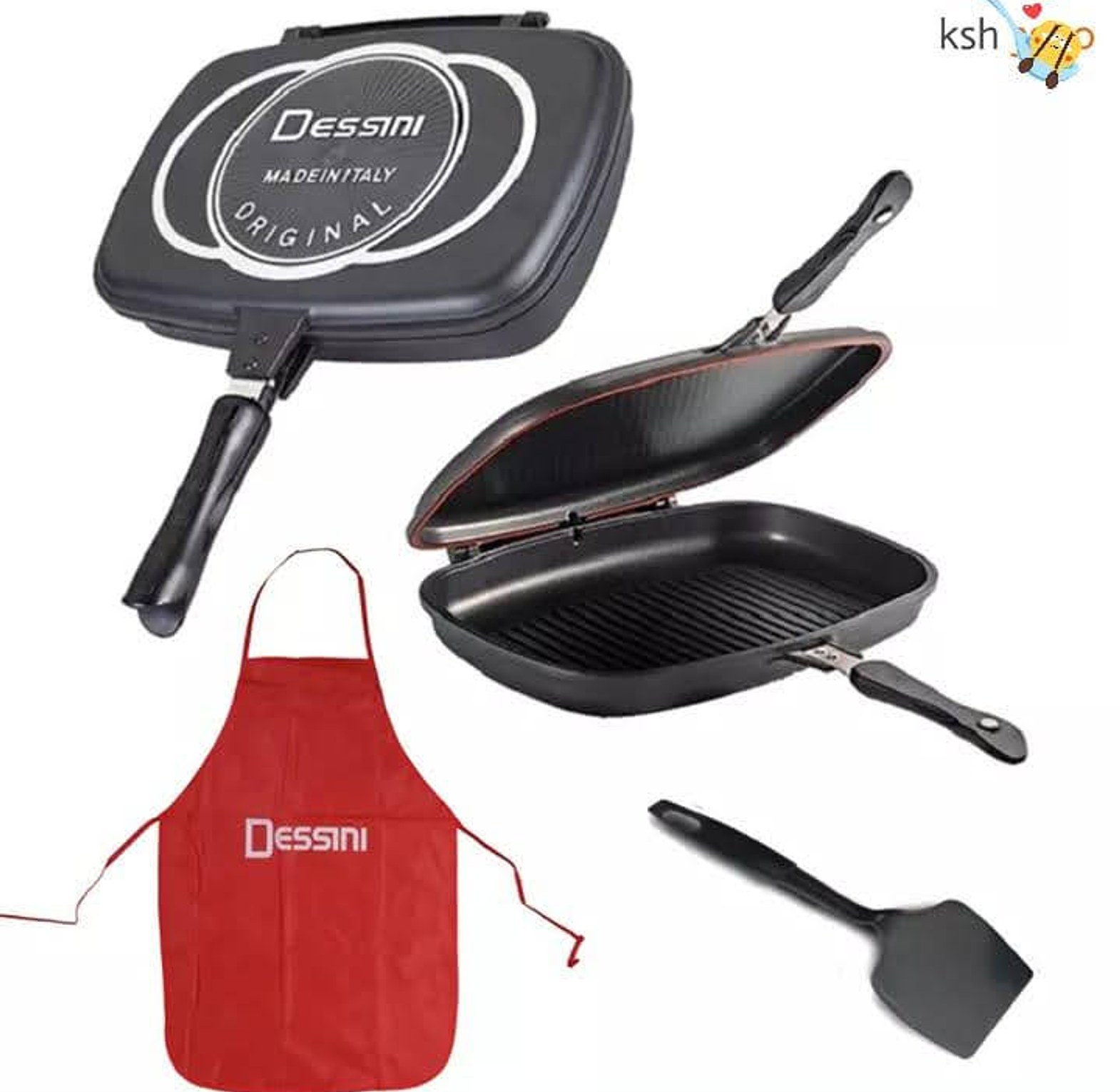 GRILL PAN. Dessini Two-Sided Double Grill Non-stick Pressure Pan 40 Cm image