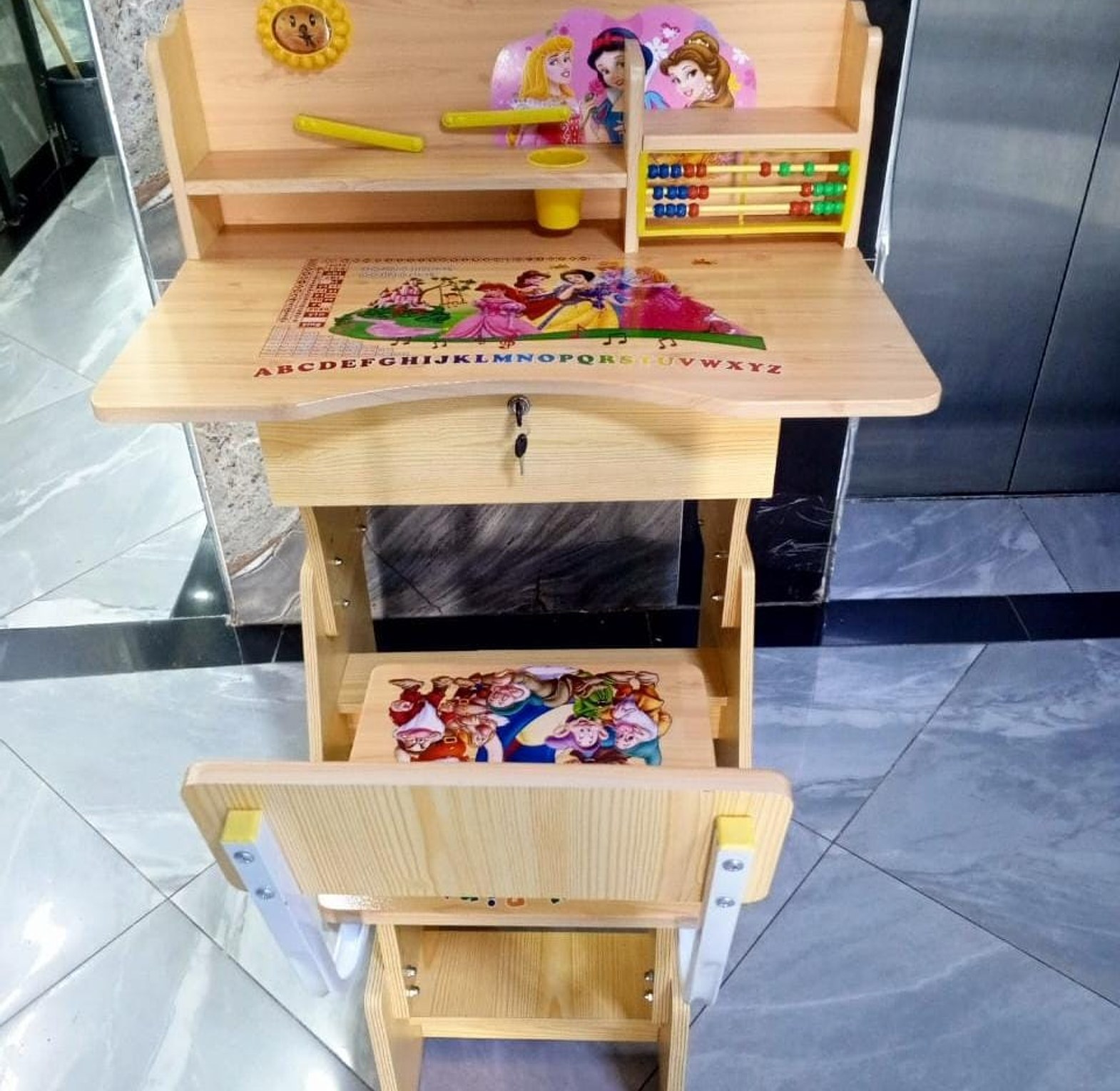 Kids Wooden Study Desk  With A Spacious Tabletop And Convenient Storage Compartments image