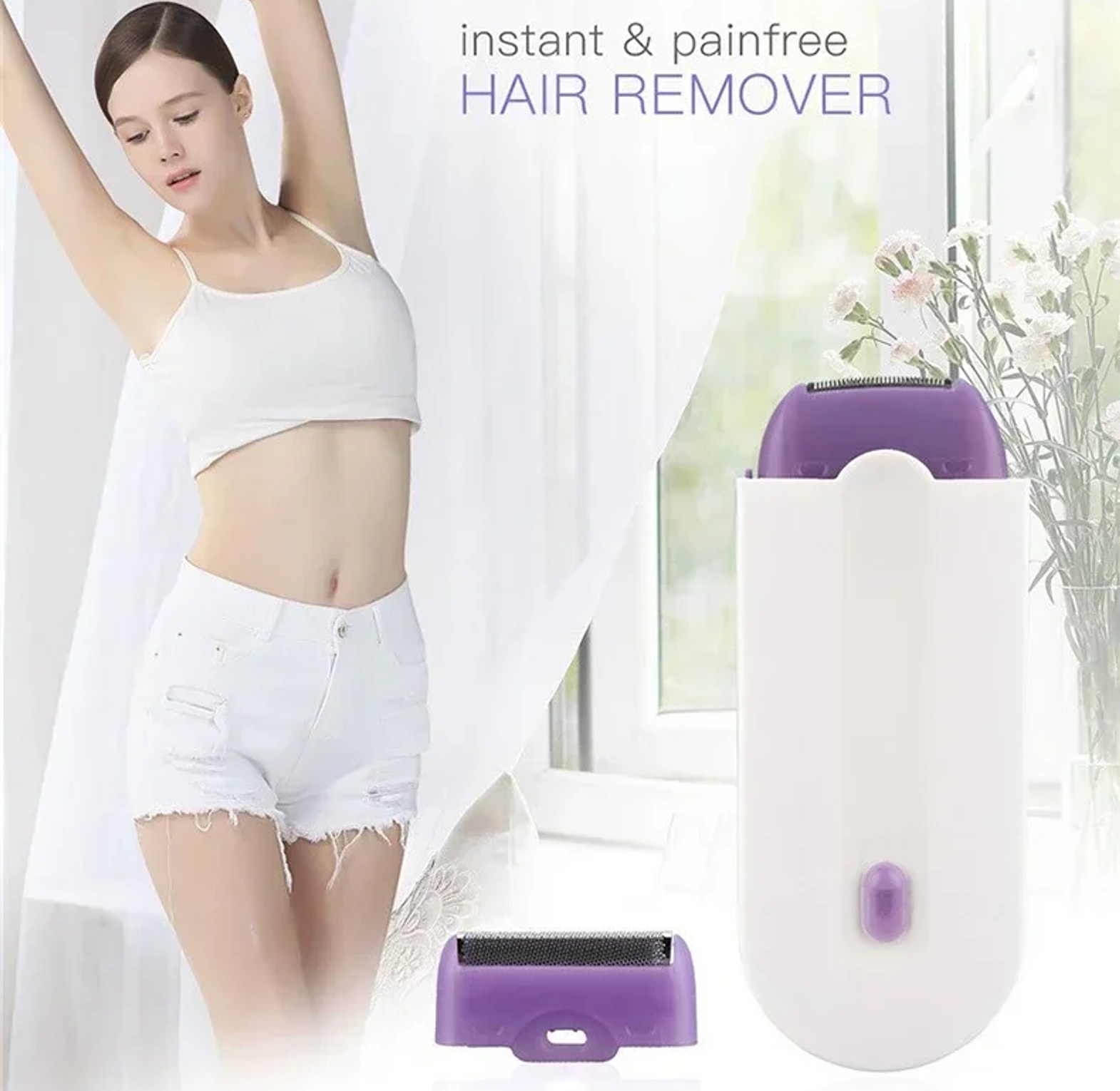 Painless Electric Hair Remover for Women, Facial and Body Shaver image