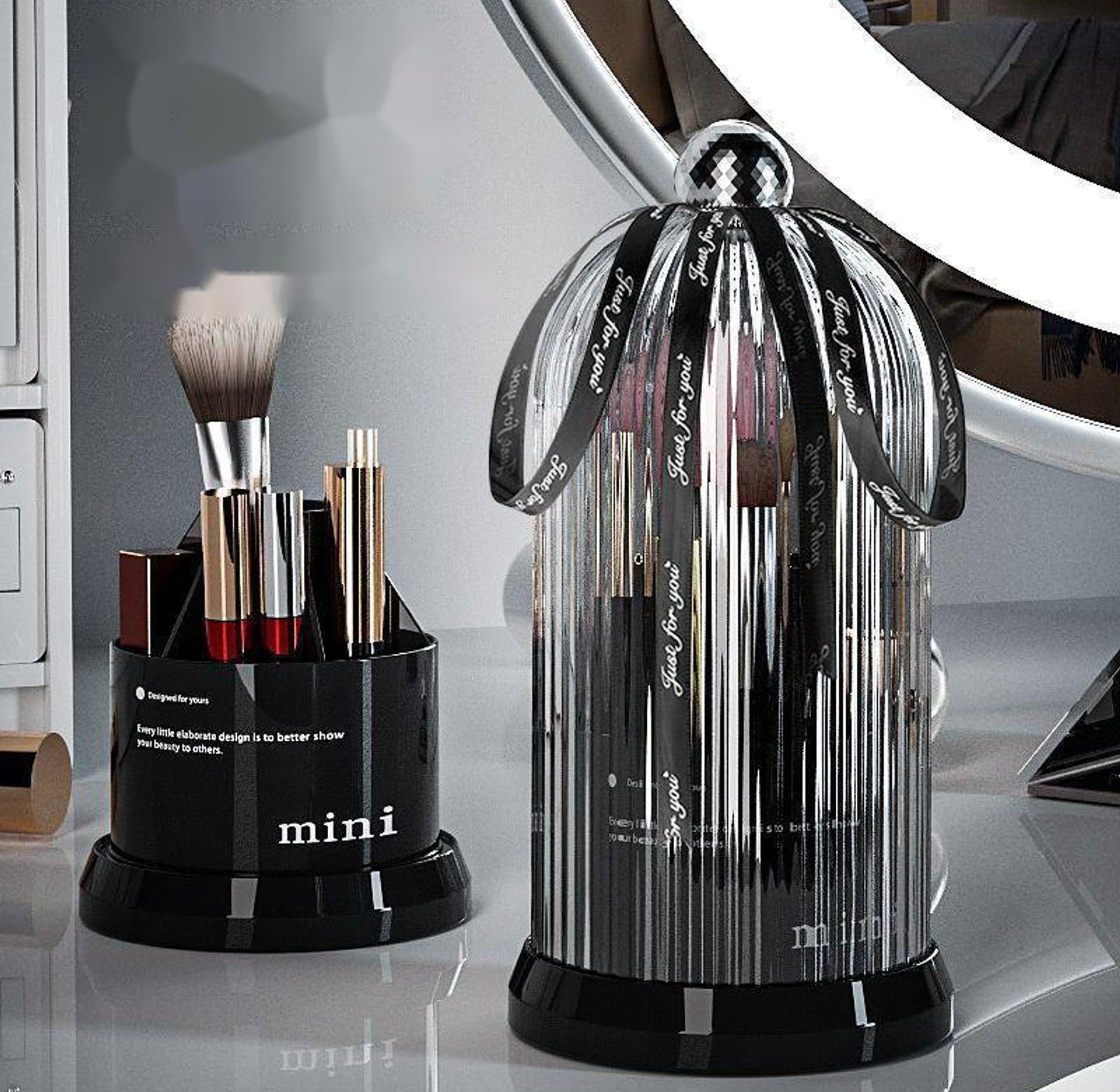 360 Rotating Desktop Makeup Brushes Holder  image