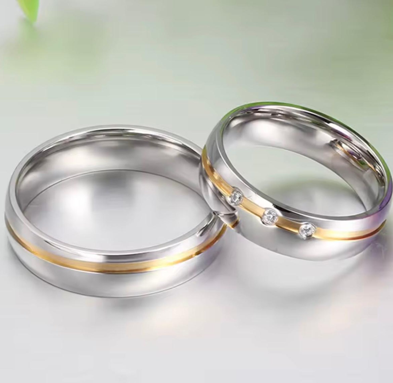 Eternal Bond Engravable Steel Band Set image