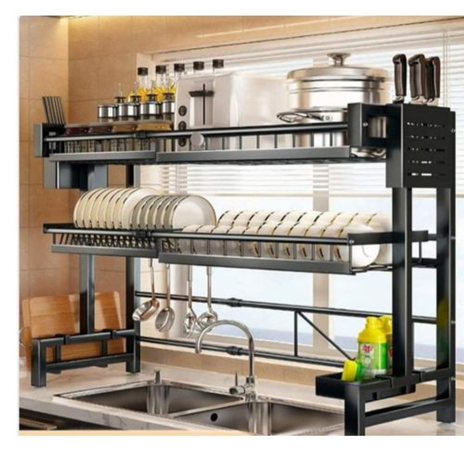 Double layer over the sink dish rack image