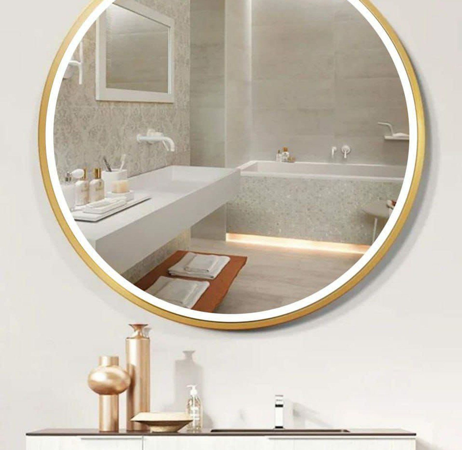 Unbreakable round decor mirror image