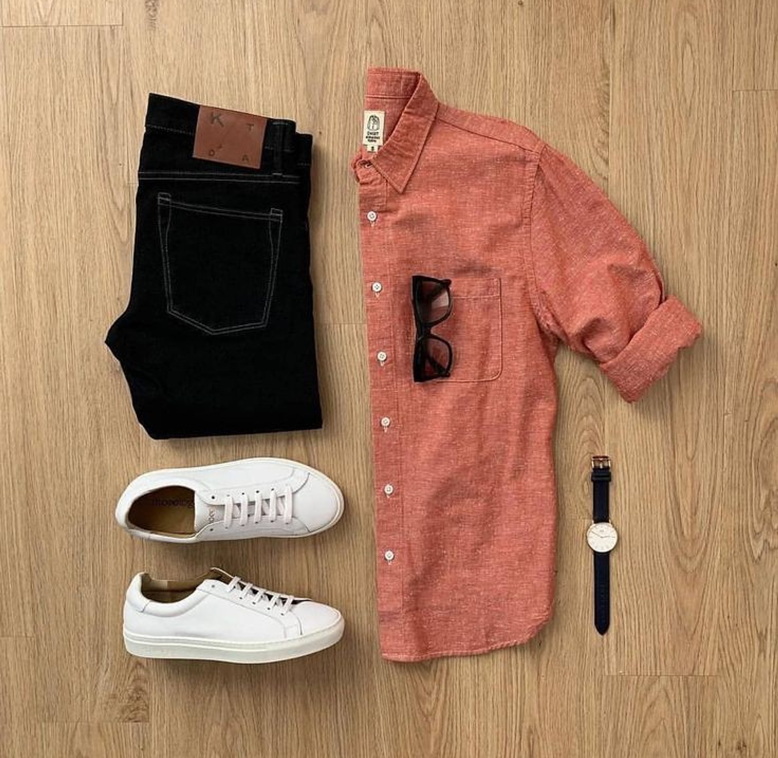 Casual shirt and black jeans image