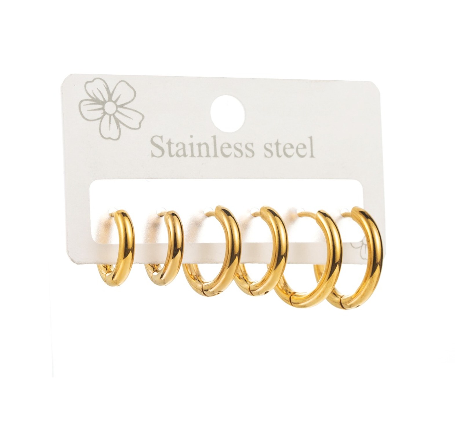 Gold Hoop Earrings Set image