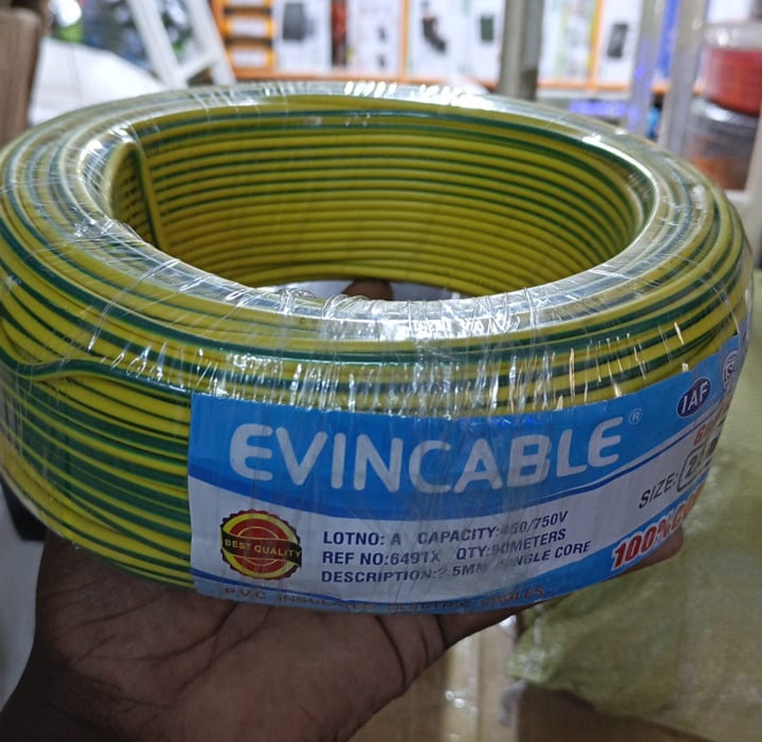 Single Core 2.5 MM SQ Voltage 450/750V 90M Electrical Wiring Imported Cable image