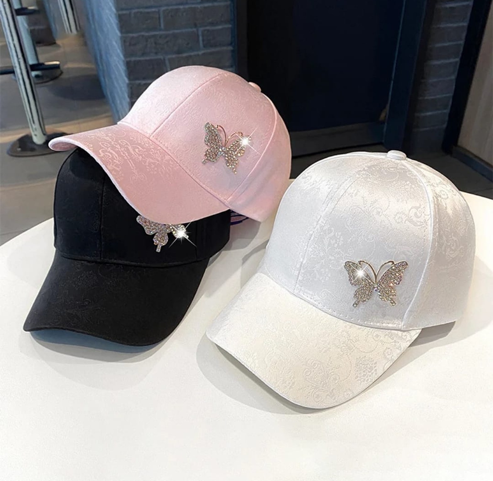 Women’s Butterfly Diamond Wide Brim Bucket Hat image