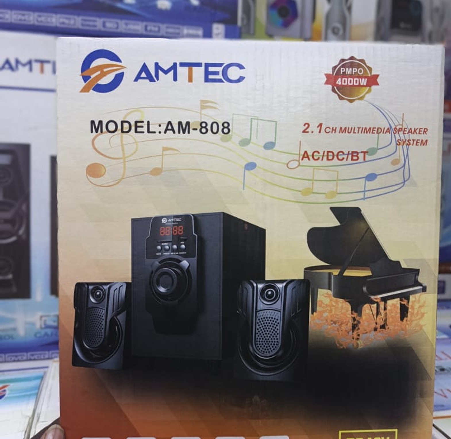 Amtec AM-808 2.1CH 4000W Active Subwoofer Speaker System.  image