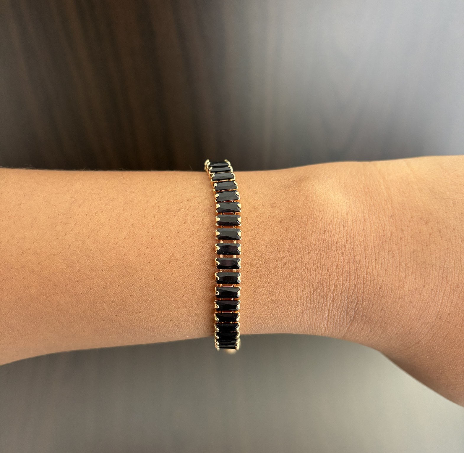 Selaya Tennis Bracelet (Draw String) - Black image
