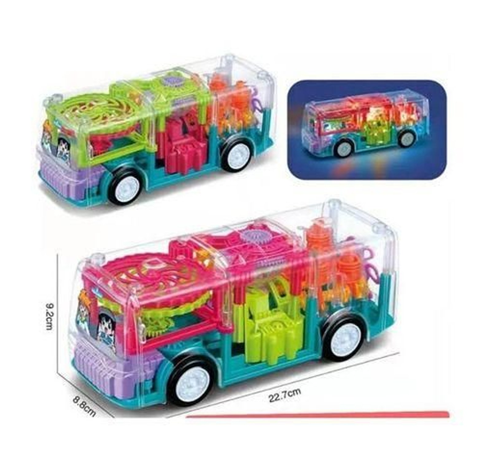 Concept Bus. 3D Children Concept Musical Lights Transparent Toy Car Bus BEST GIFT FOR OUR KIDS image