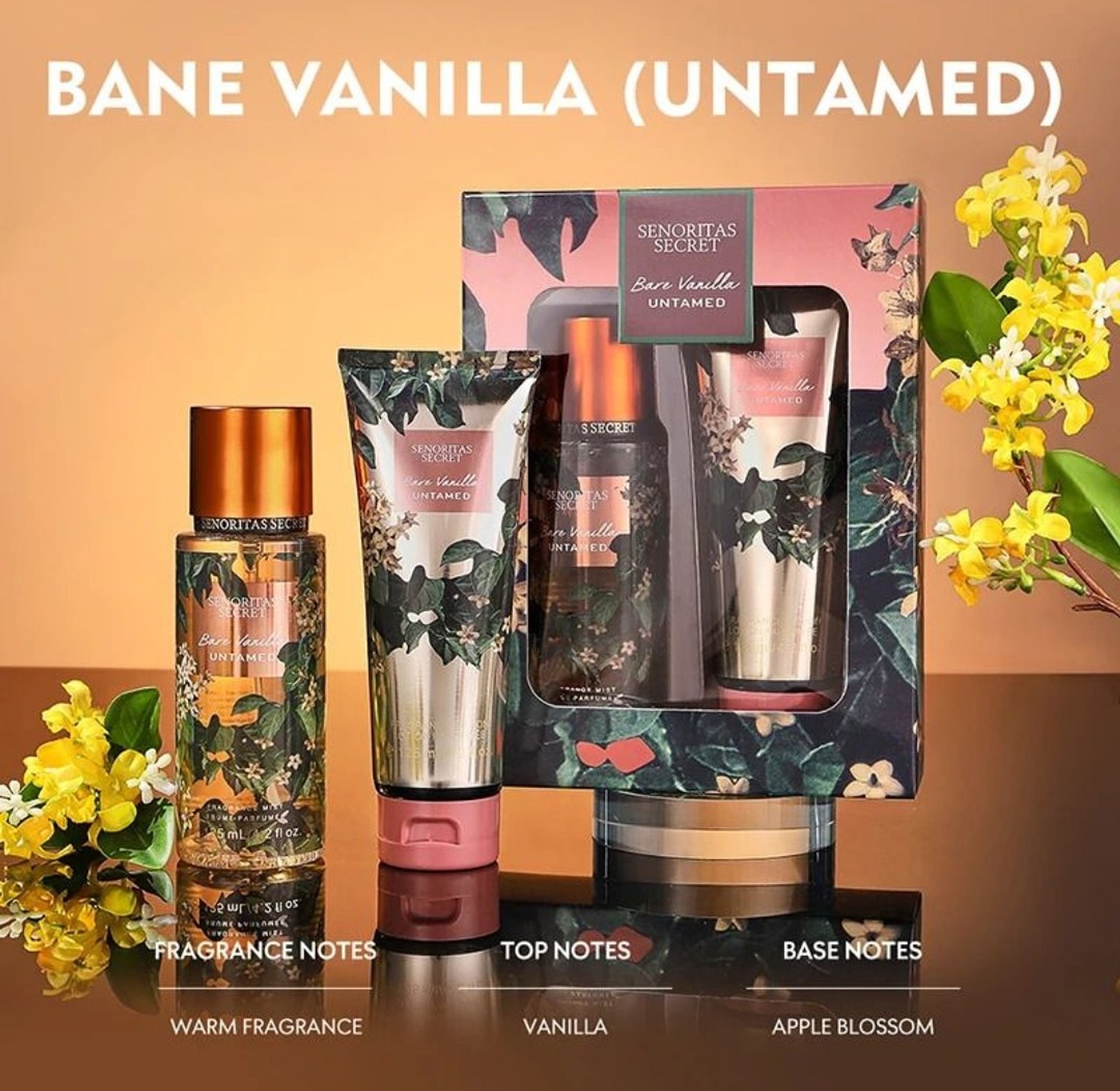 Senoritas Secret Bare Vanilla Untamed Perfume Gift Set with 125ml Body Mist & 125ml Perfume Lotion  image