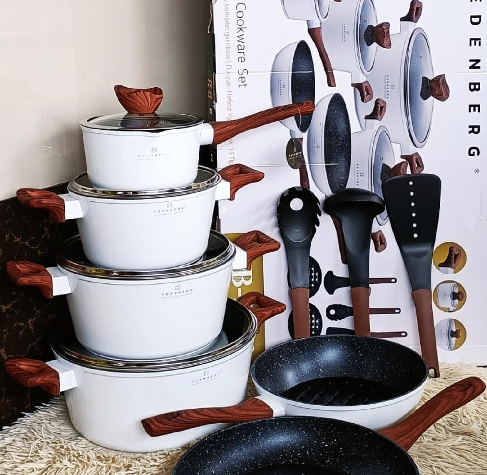 EDENBERG 12pcs Set Matt White Affordable Quality  image