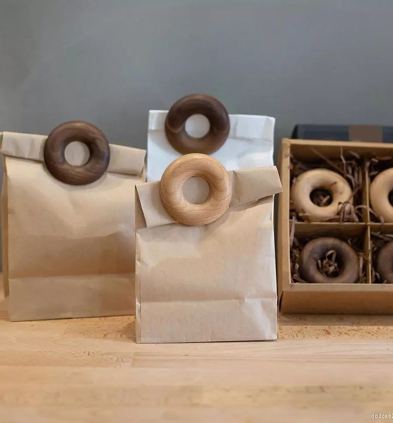 Wooden Food Sealing Clip Donut Sets, Snack Bag Clip Coffee Bags image