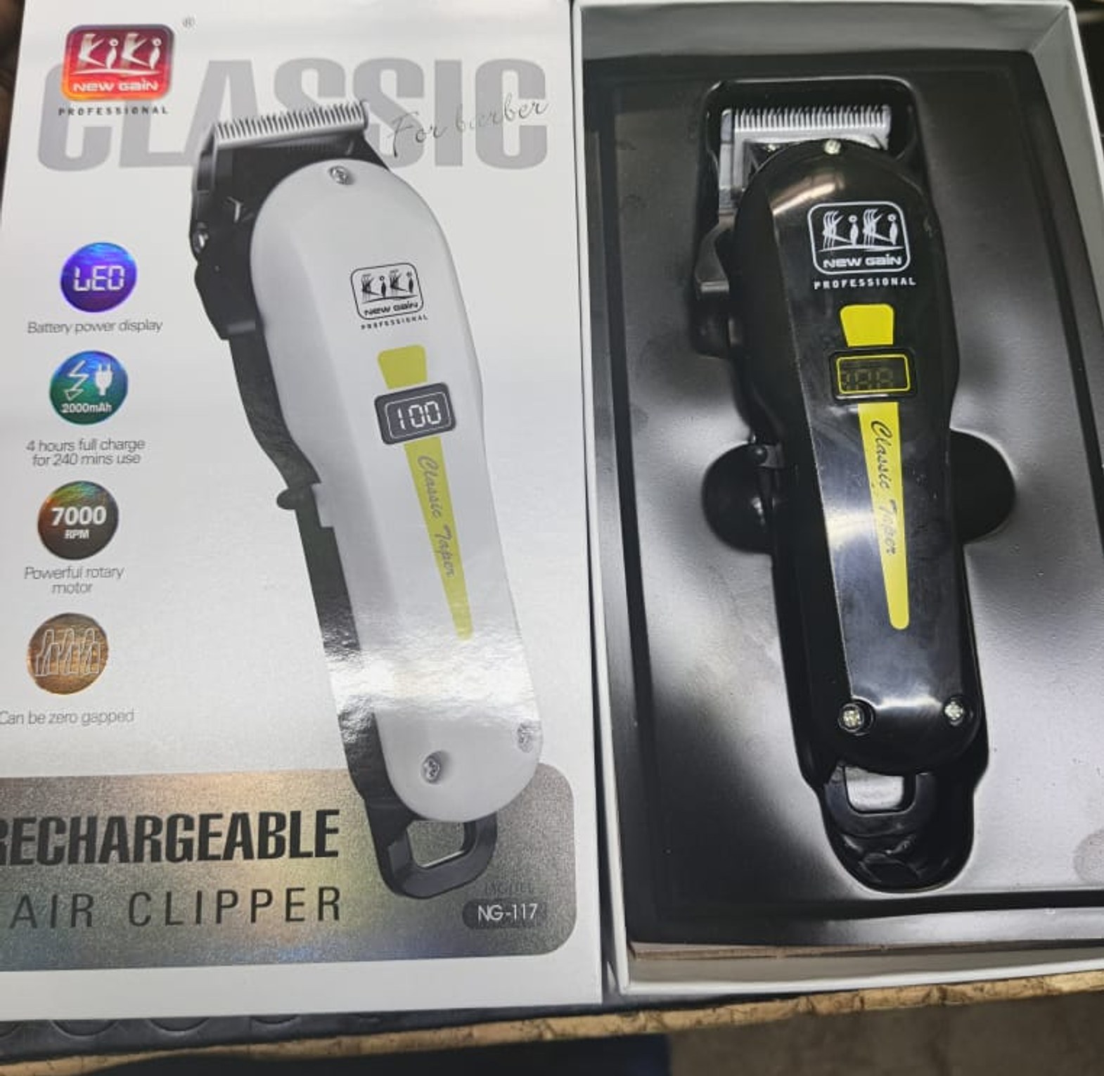 Electric Shaver. Kiki New Gain NG-117 Salon Series Professional Cordless Hair Clipper.  image