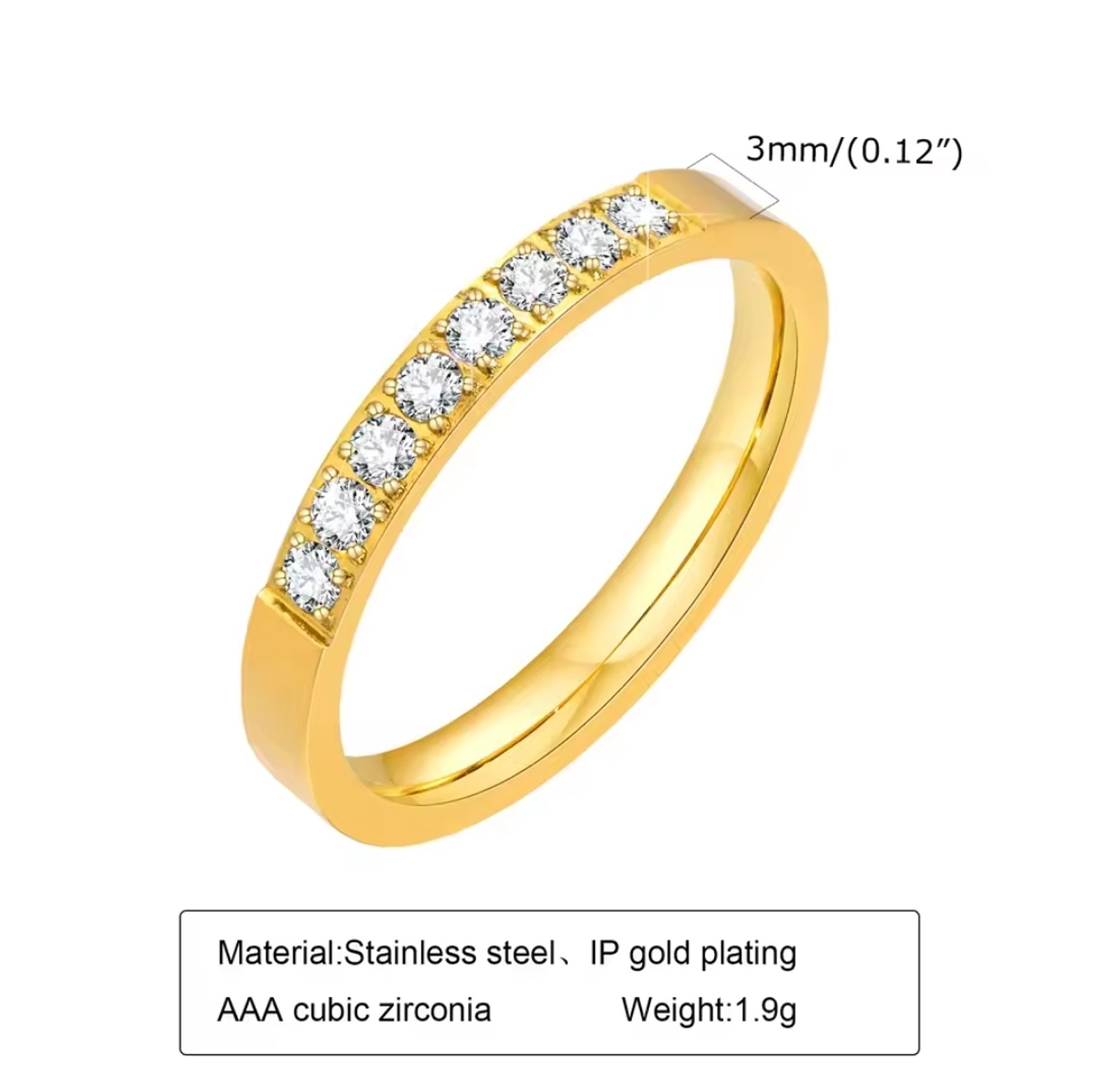 Gold plated stainless steel women's wedding ring  image