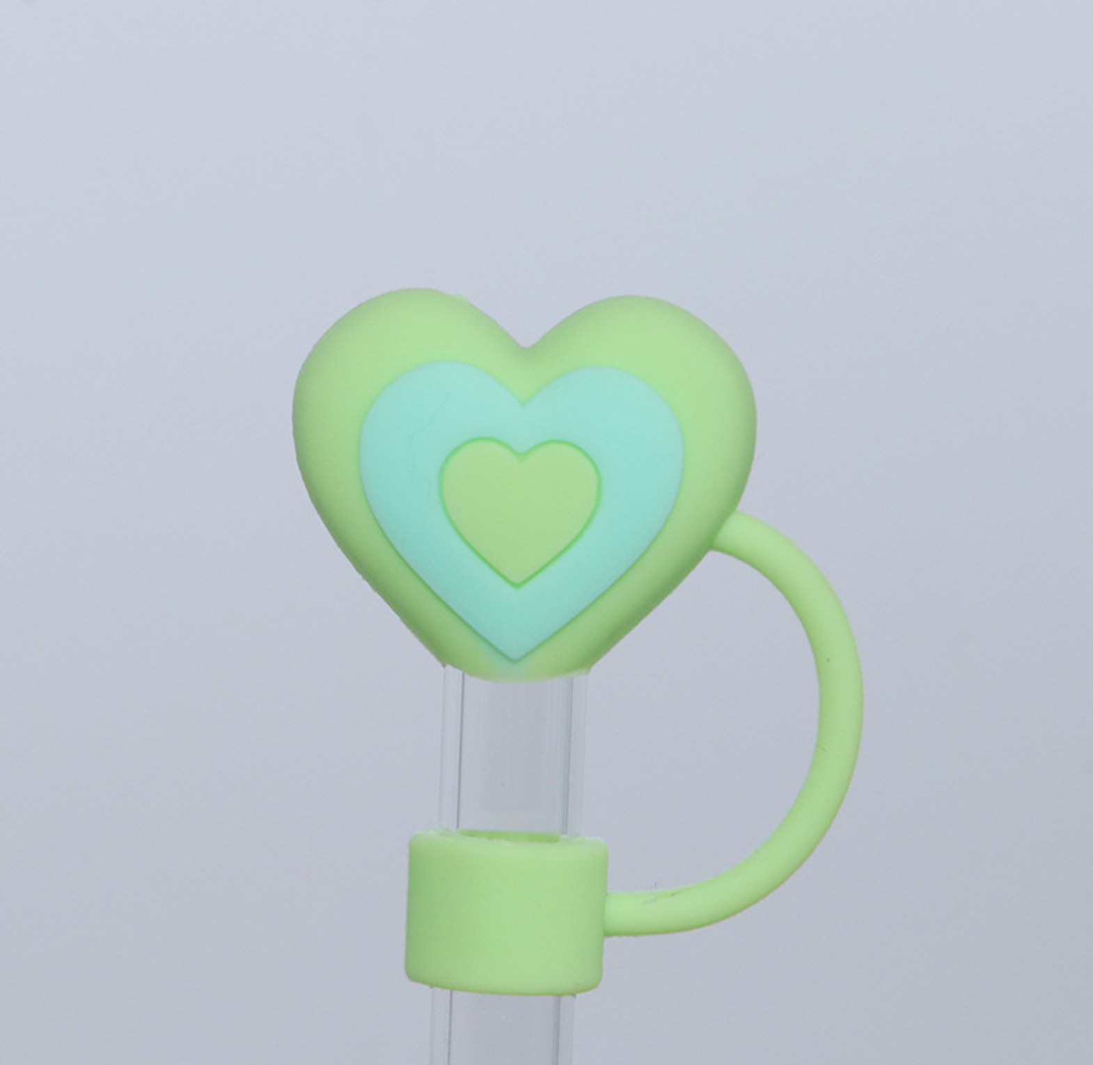 Cute 3D Heart Silicone Straw Plug image