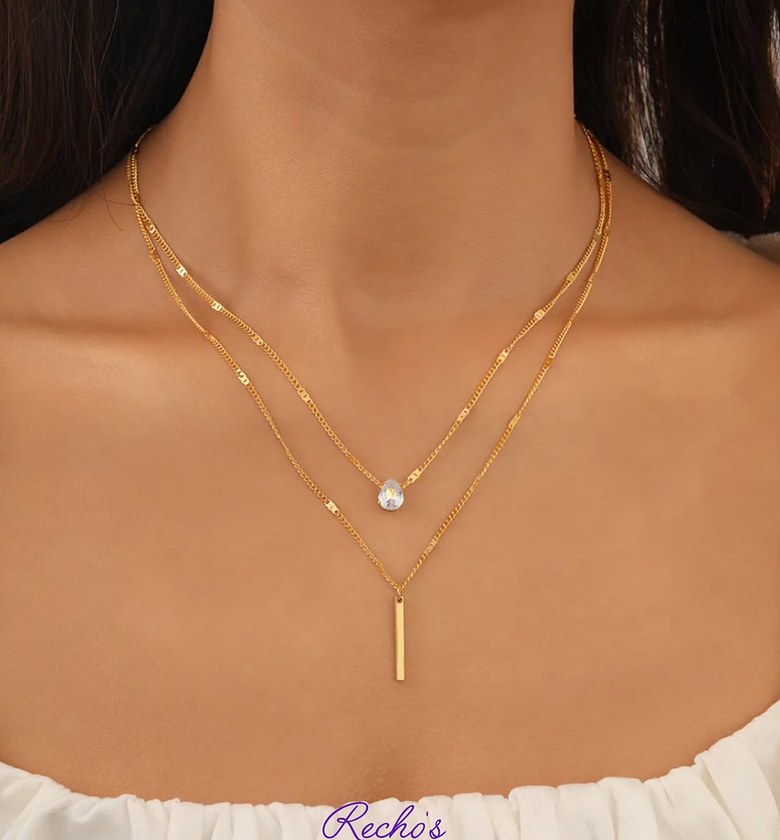 Crystal layered necklace image