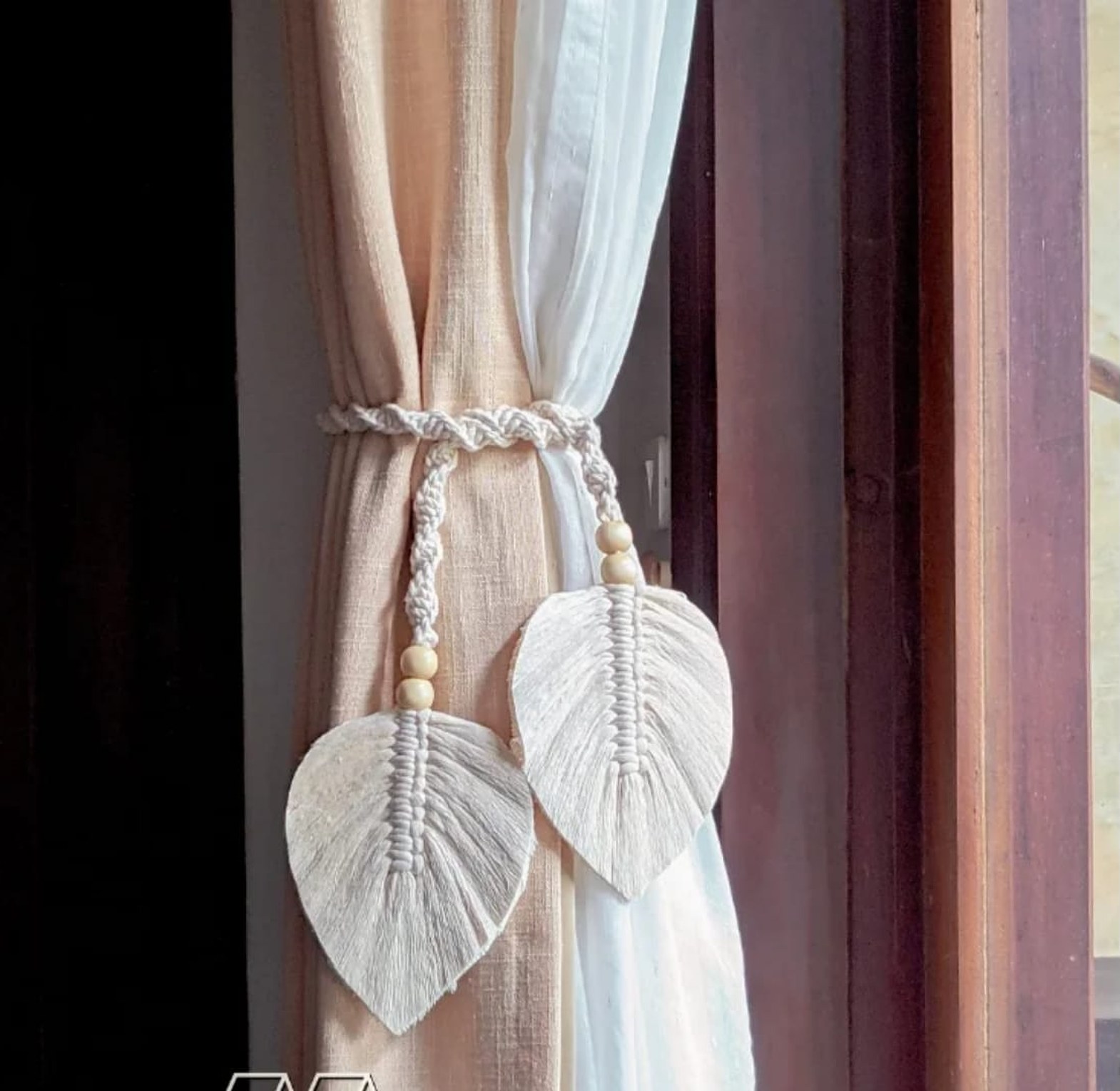 Leaf Curtains with Straps Home Bohemian Lace image