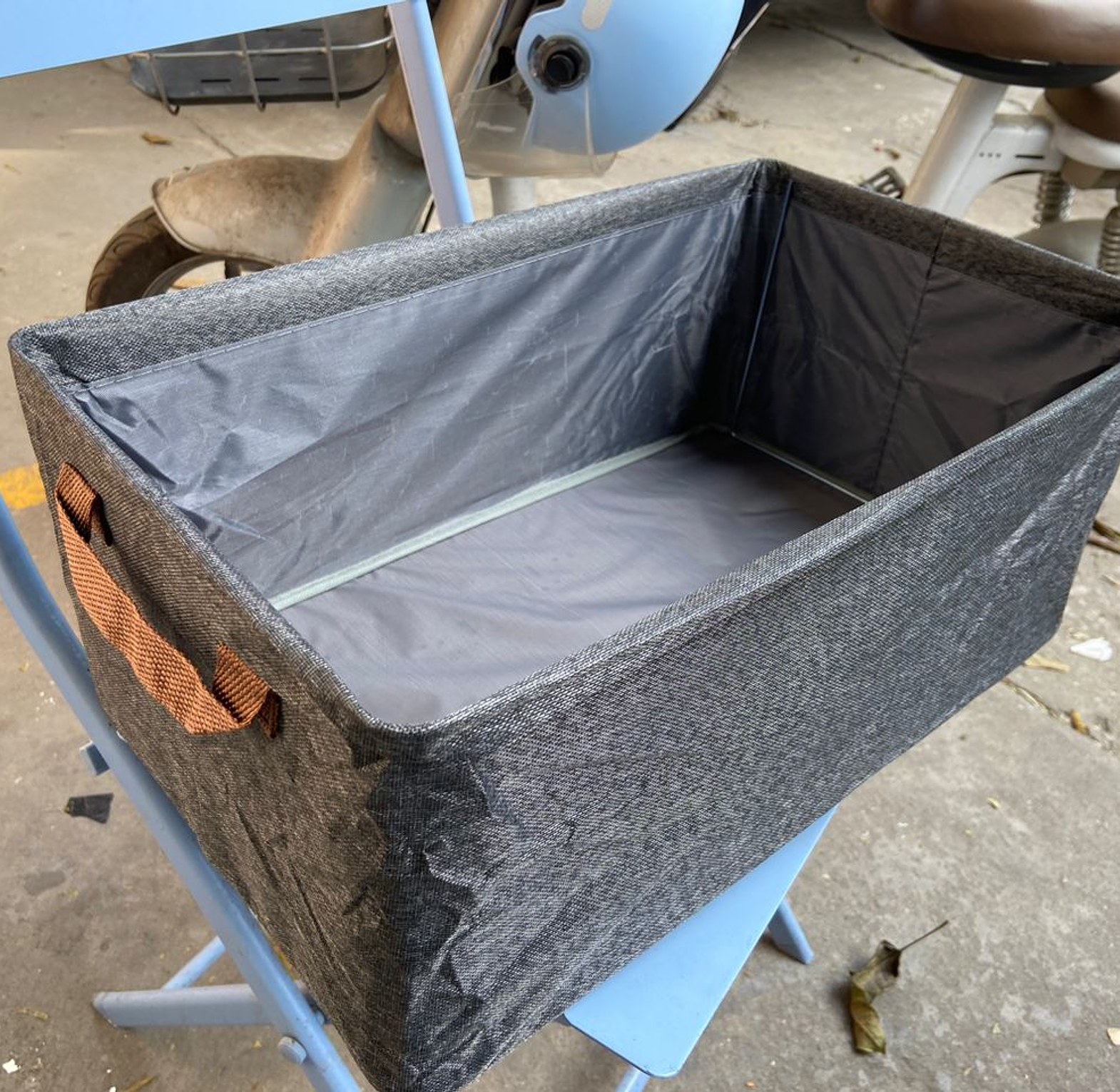 Foldable Fabric Storage Basket 50x35x24cm Grey Clothes Organizer - Nairobi Kenya image