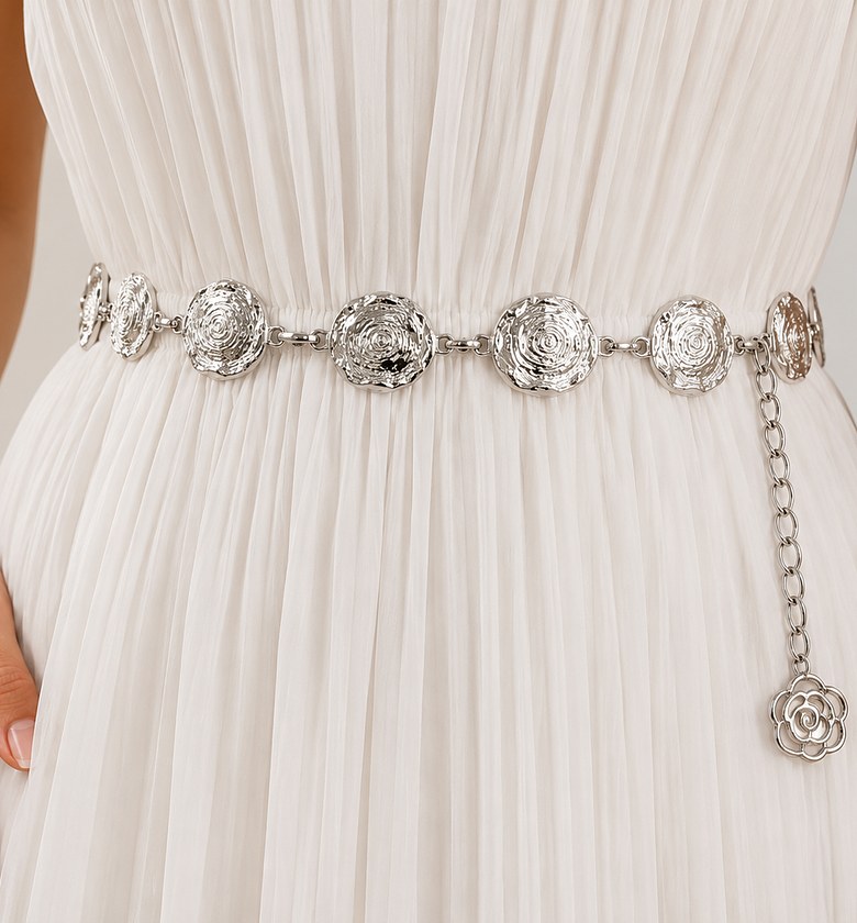  Silver Ripple Disc Waist Belt image