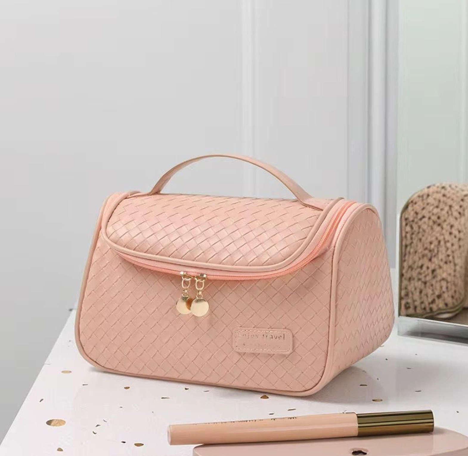 Leather cosmetics / make up organizer travel bag Colors image