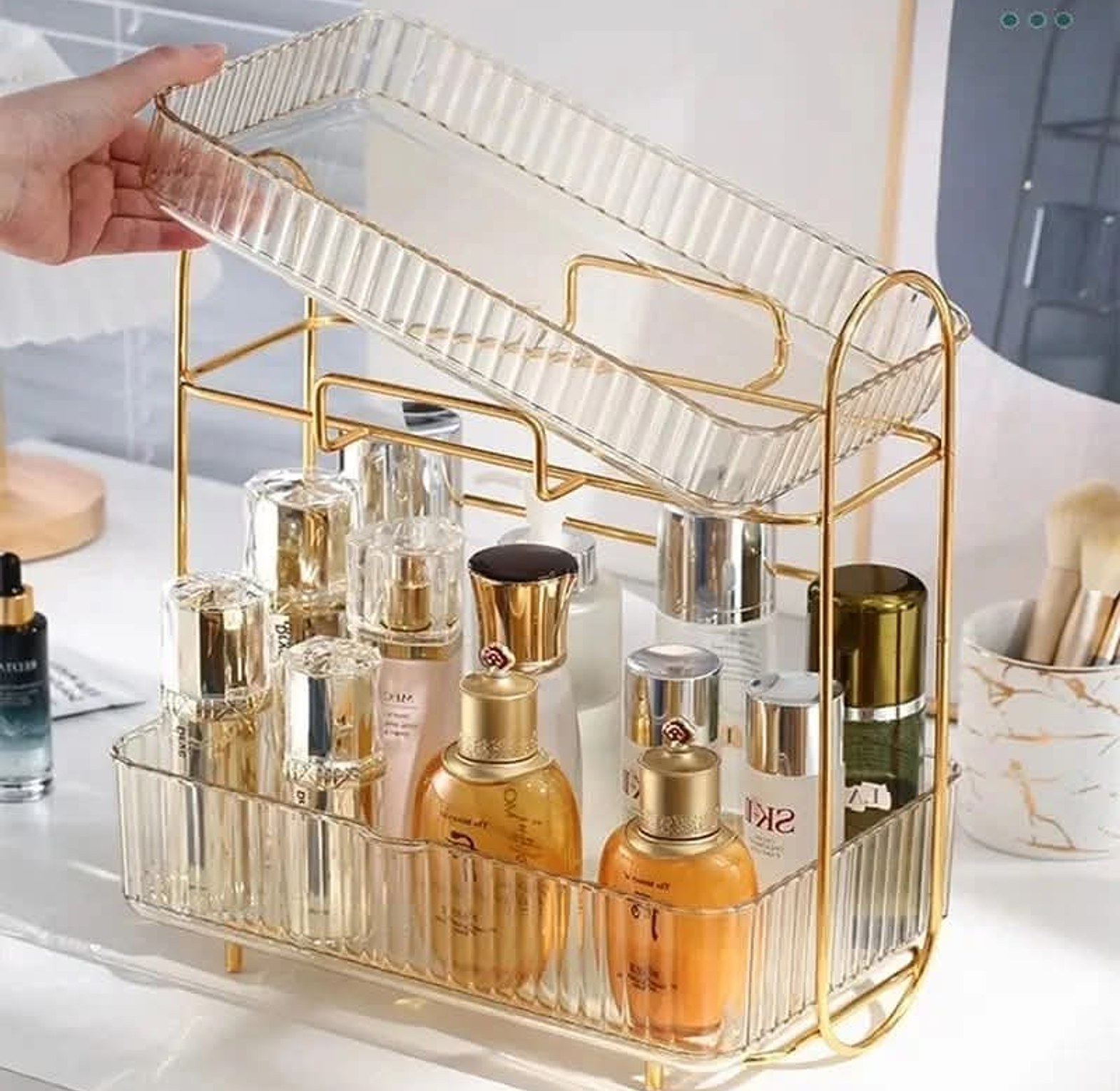 Acrylic Double-Layer Cosmetic & Perfume Organizer image