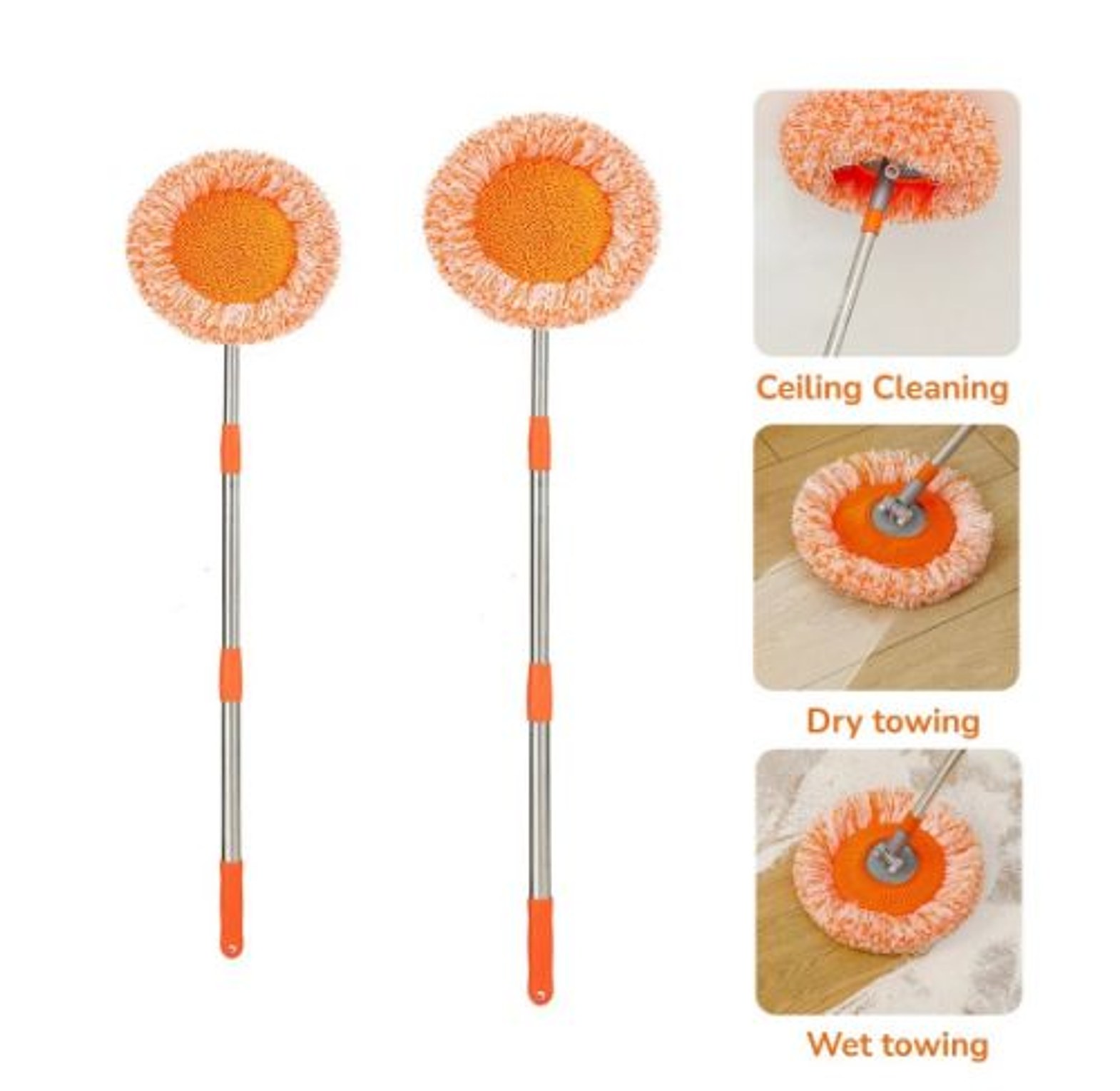 Chenille Telescopic Ceiling Cleaning Mop – 360° Rotating Multi-Surface Cleaner image