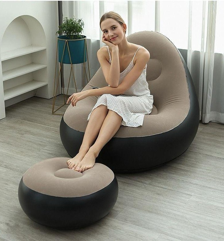 Inflatable Lazy Sofa with Foot Step image