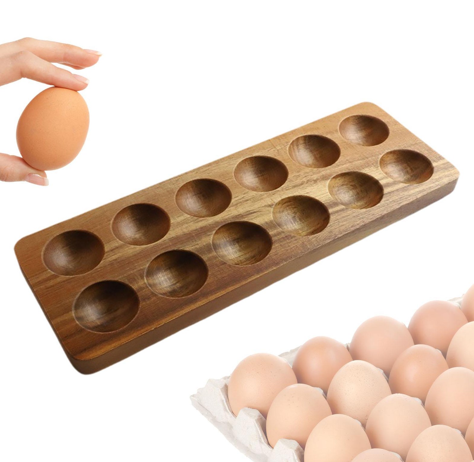 12-Piece Wooden Egg Holder image