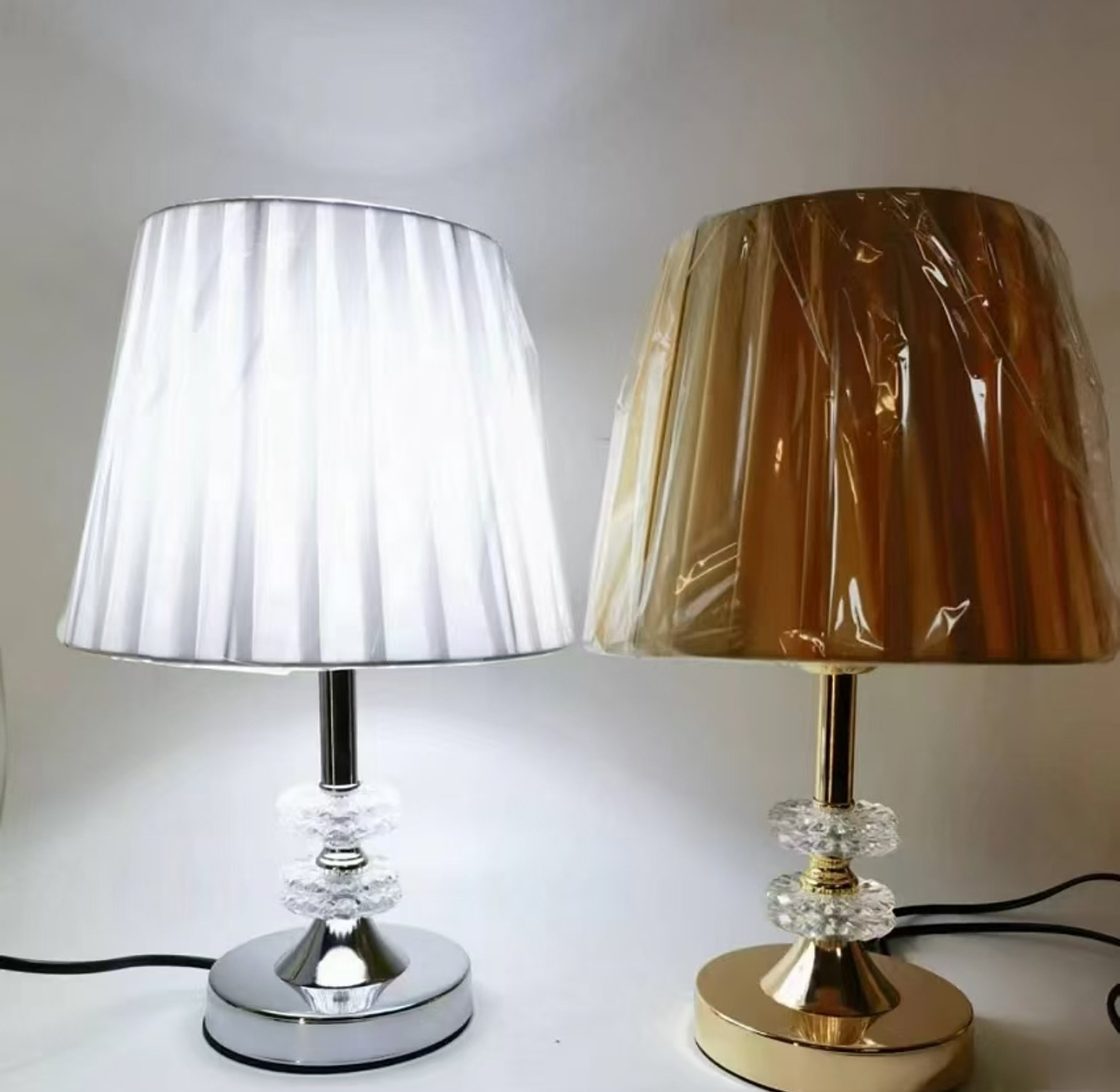 Bedside lampshade. Bedroom bedside table night lamp Fabric lampshade home decoration LED standing lamp image