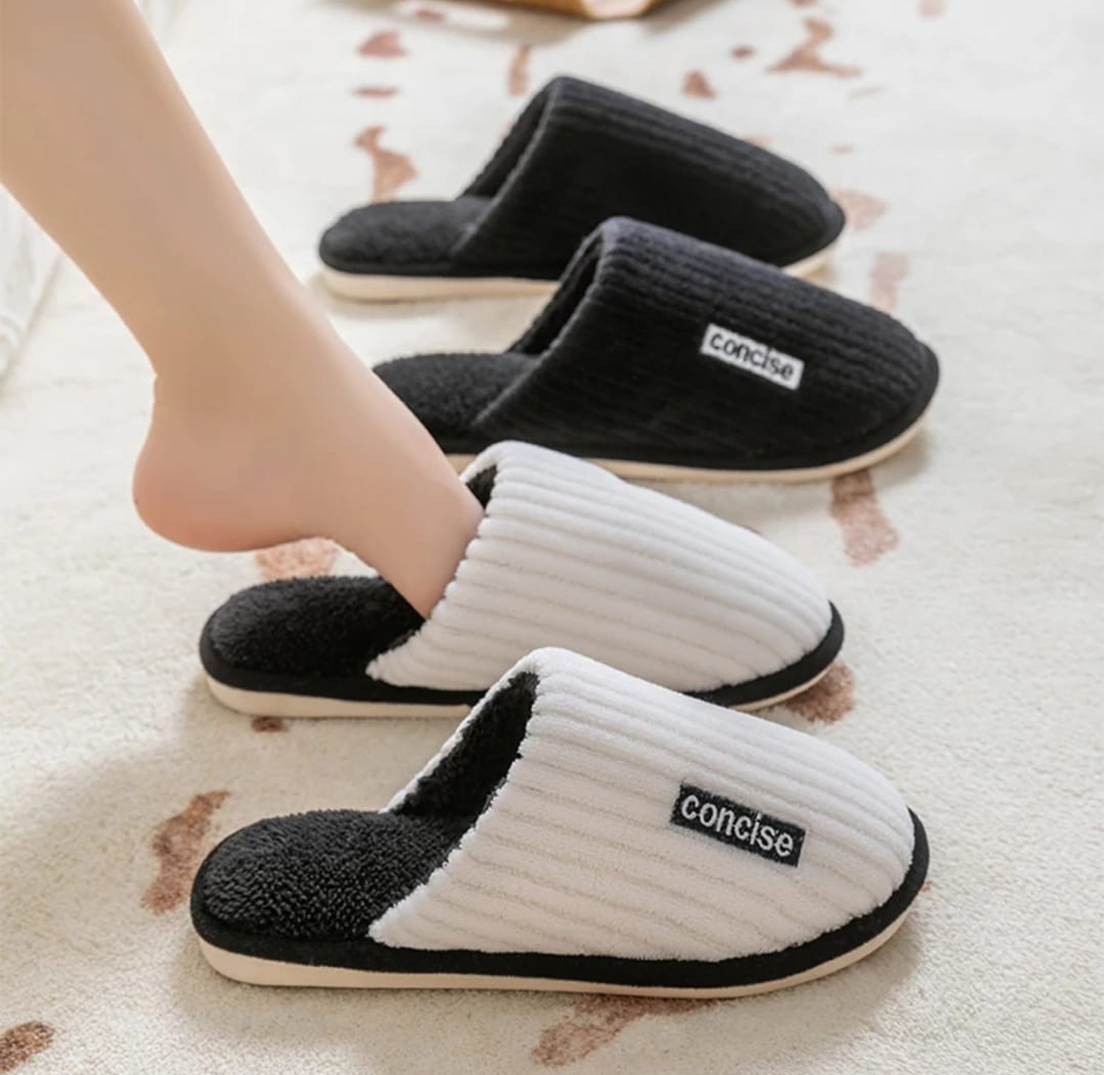 Fuzzy Winter Plush House Slippers image