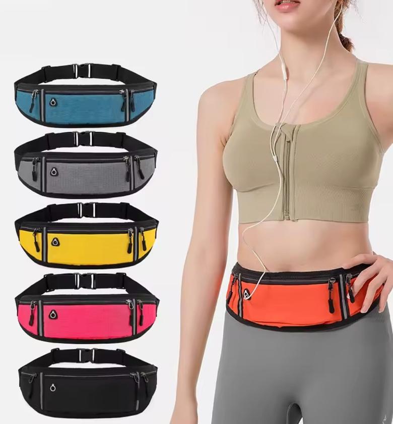 Sports Running Belt Waist Bag Elastic Water Resistant Fitness Fanny Pack Phone Holder for Jogging Gym and Workouts image