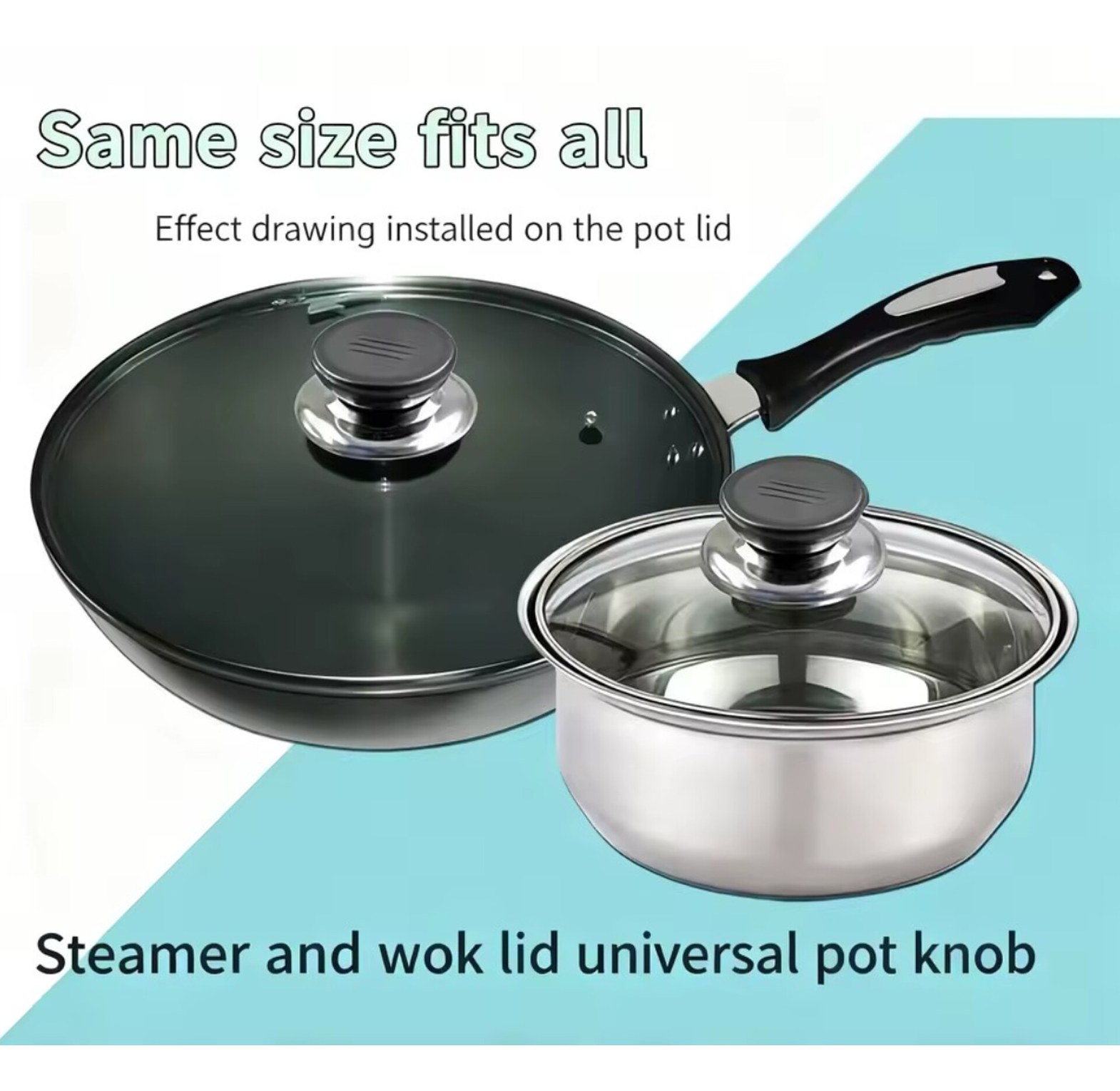 Stainless Steel Lid Replacement Knob, Pot Lid Handle image