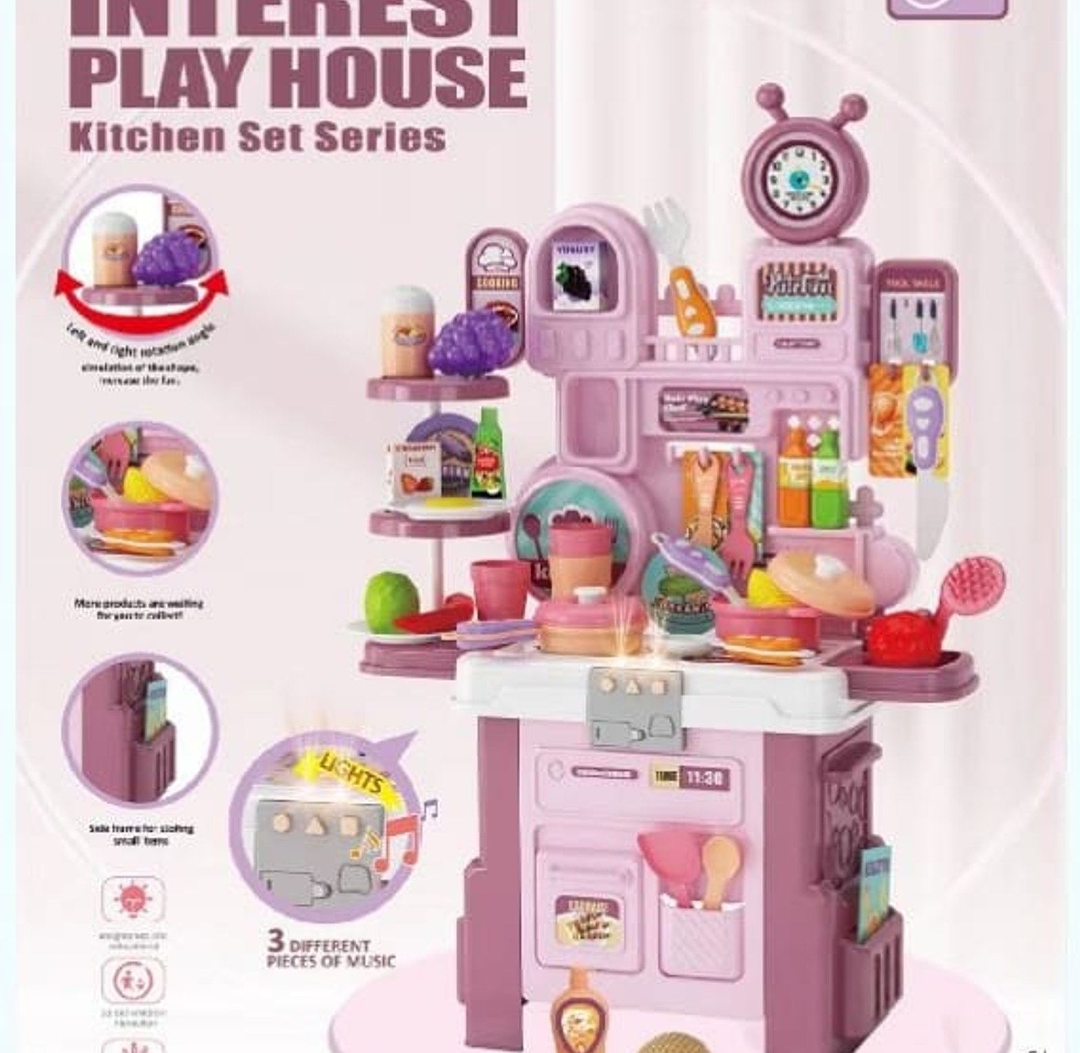 56pcs Playhouse  Kitchen With Melody And Lights image