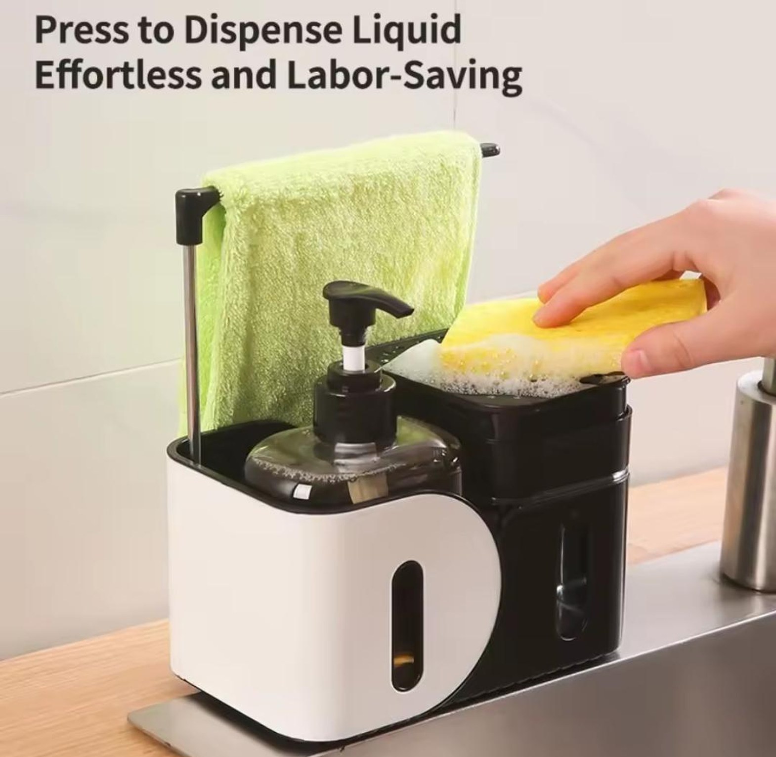 Hand & Dish Soap Dispenser Set with Sponge image