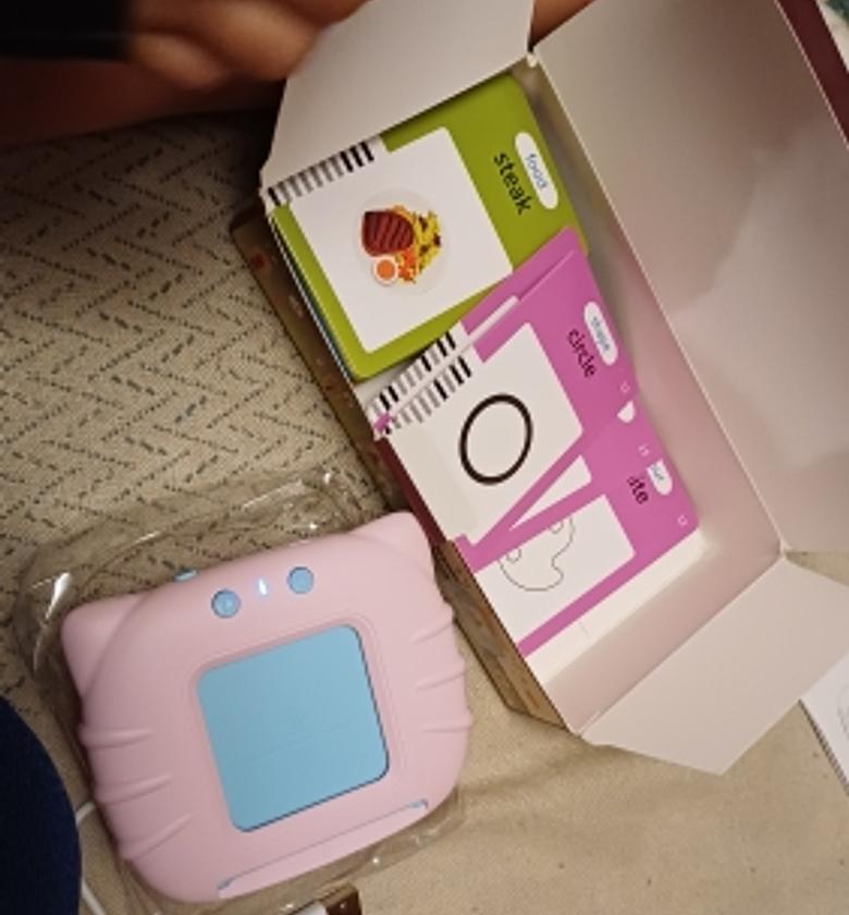 Talking Flash Cards Educational Toy for Toddlers (224 Words) - USB Rechargeable Montessori Learning Device for Kids image
