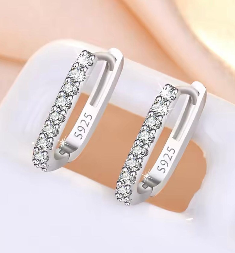 Rectangular Pave Brilliance Huggies image