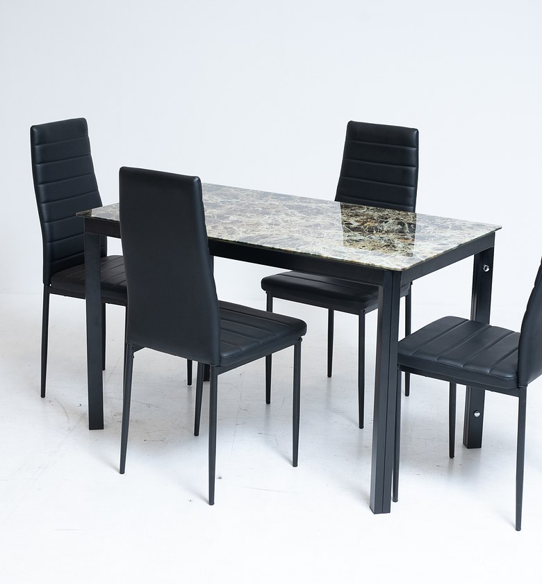 TABLE DINING 120X70X75CM + 4 chairs  image