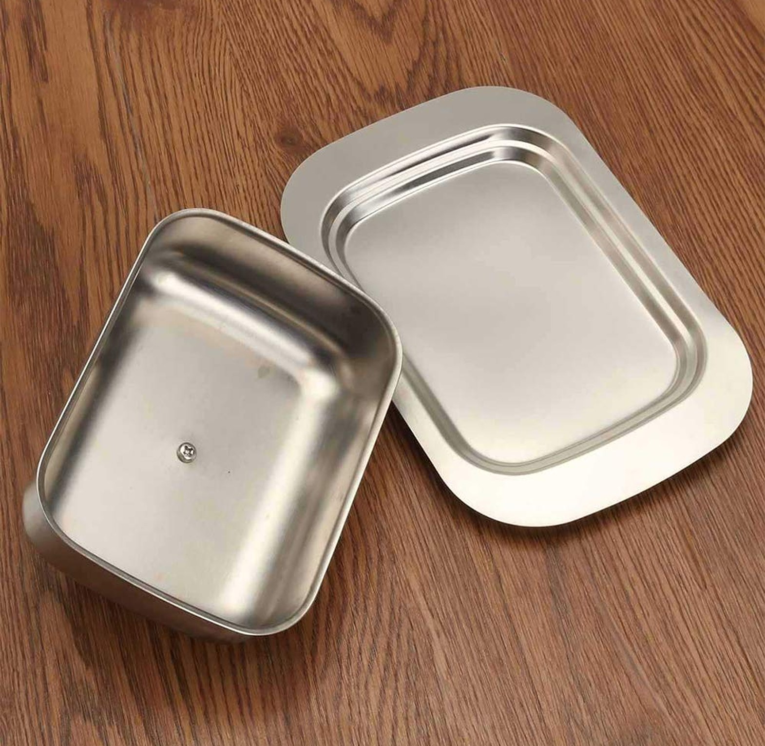 Stainless Steel Butter Dish With Lid, Storage Box image