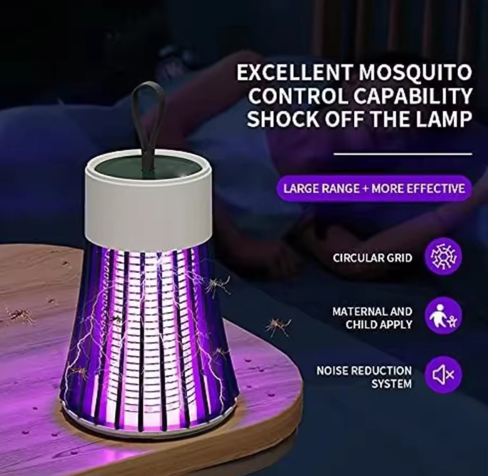 Portable Electric Mosquito Killer Lamp LED Bug Zapper UV Insect Trap for Home & Camping - Powerful Indoor/Outdoor Pest Control Nairobi Kenya image