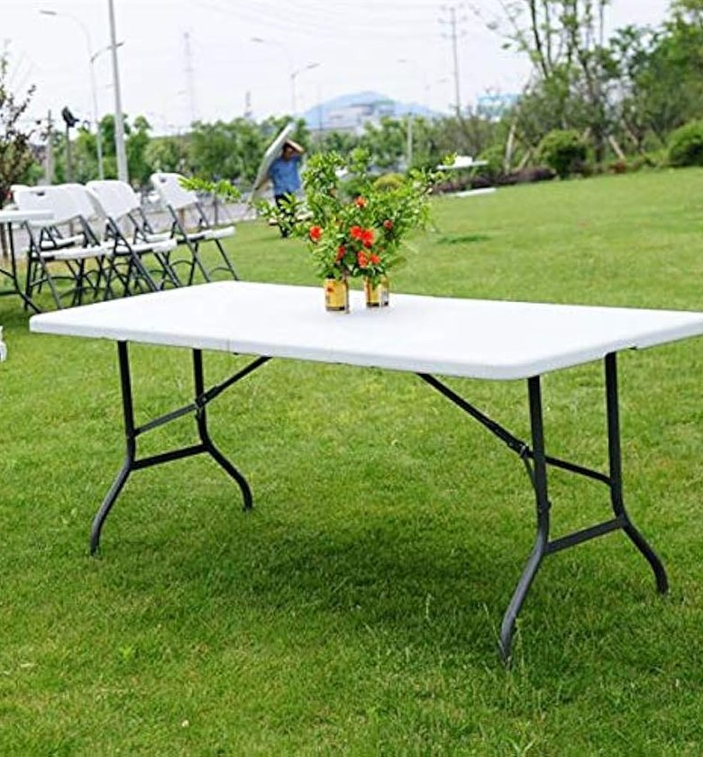 1.5m Heavy Duty Folding Table – Portable Plastic Banquet Table for Indoor & Outdoor Events, White image