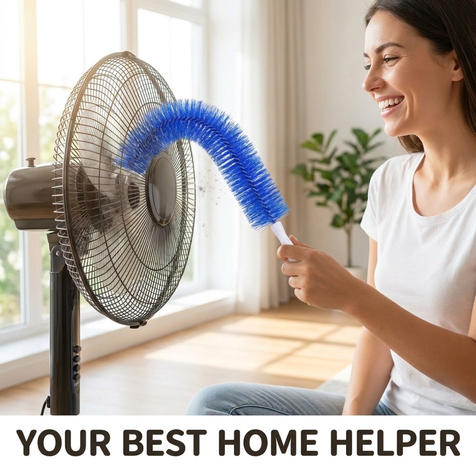 Multifunctional Fan Cleaning Brush and Window Track Dust Duster Tool - Deep Reach AC Cleaner image