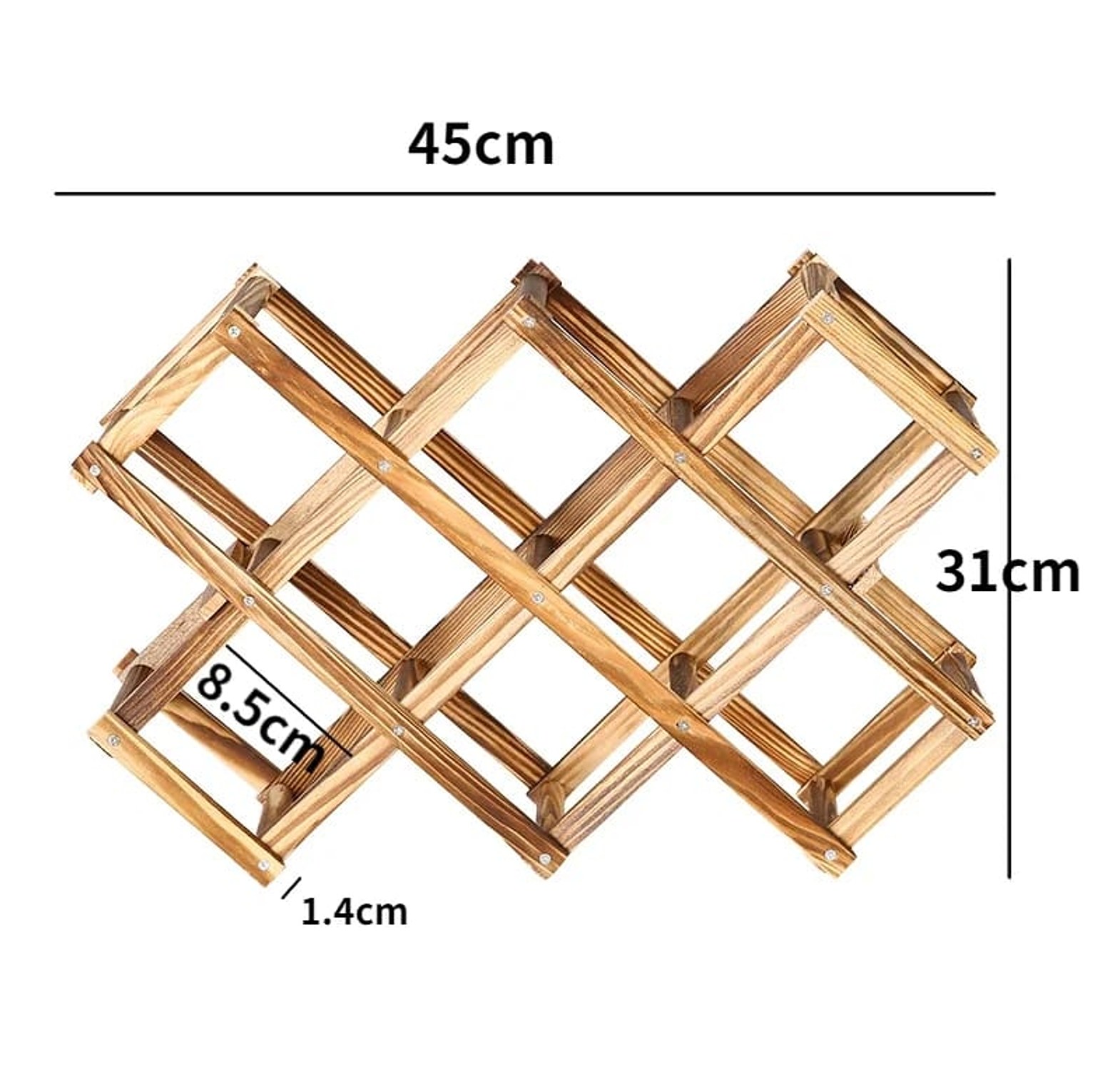 Foldable 10 Slot Wooden Wine Bottle Rack image